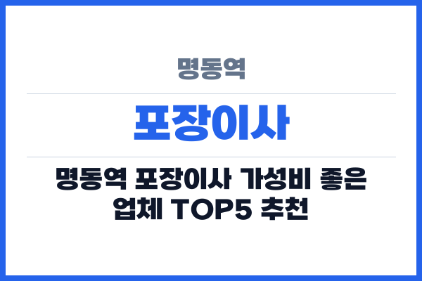 명동역 포장이사