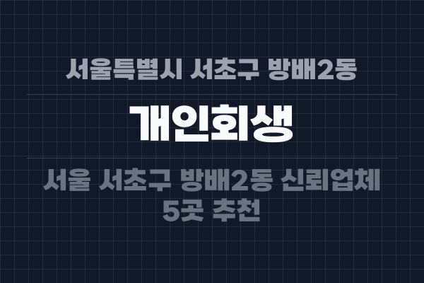 서울특별시 서초구 방배2동 개인회생