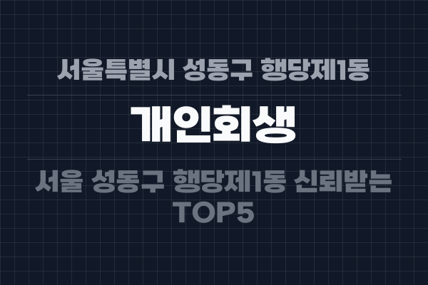 서울특별시 성동구 행당제1동 개인회생