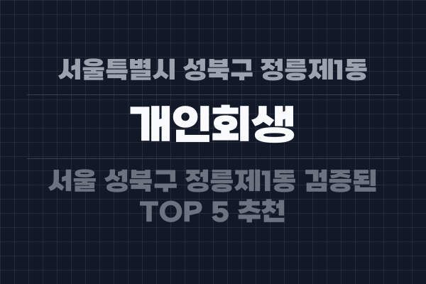 서울특별시 성북구 정릉제1동 개인회생