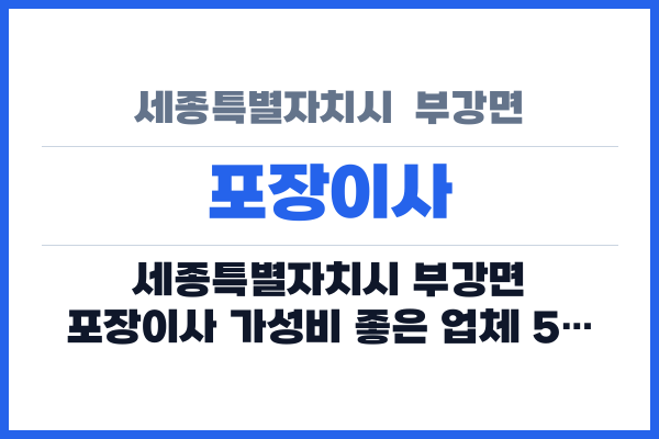 세종특별자치시 부강면 포장이사