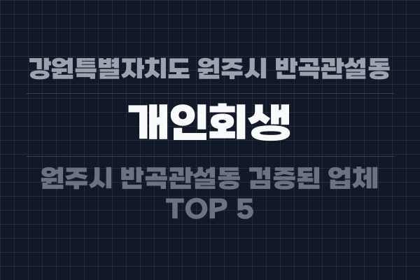 강원특별자치도 원주시 반곡관설동 개인회생