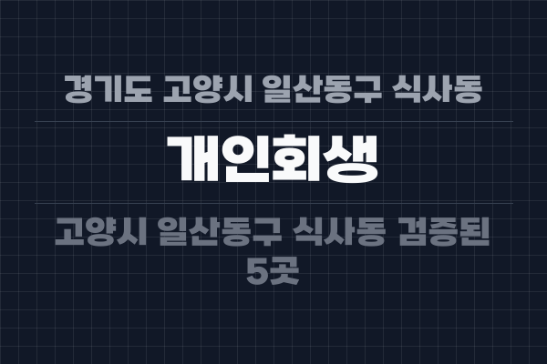 경기도 고양시 일산동구 식사동 개인회생