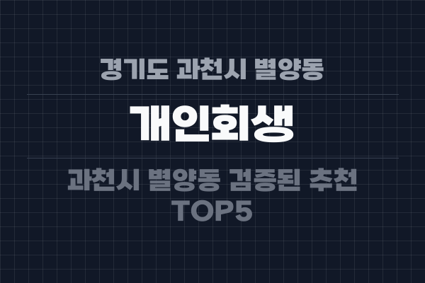 경기도 과천시 별양동 개인회생