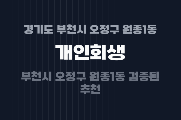 경기도 부천시 오정구 원종1동 개인회생