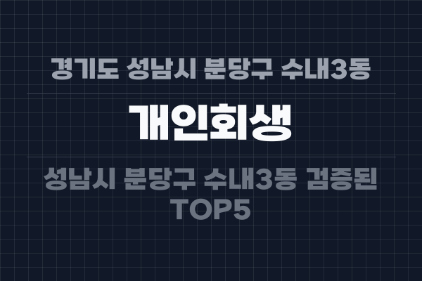 경기도 성남시 분당구 수내3동 개인회생