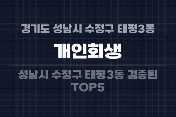 경기도 성남시 수정구 태평3동 개인회생