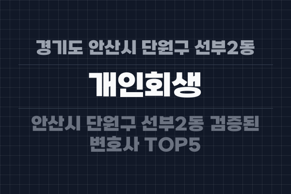 경기도 안산시 단원구 선부2동 개인회생