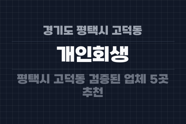 경기도 평택시 고덕동 개인회생