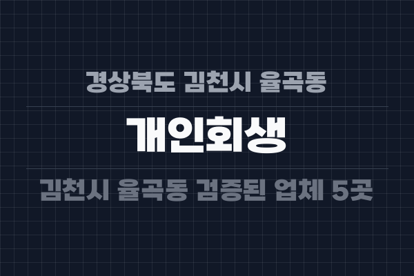 경상북도 김천시 율곡동 개인회생