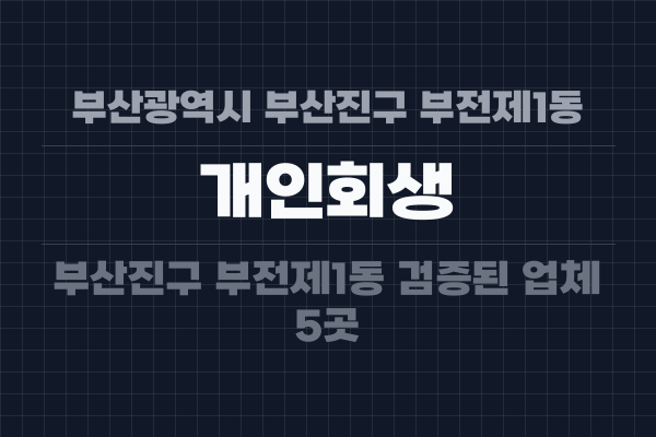 부산광역시 부산진구 부전제1동 개인회생