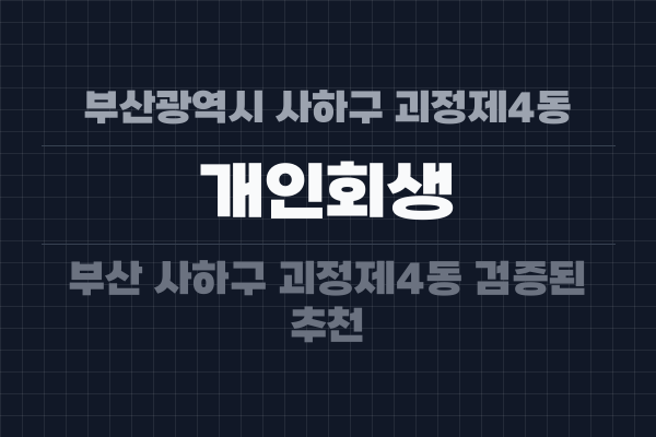 부산광역시 사하구 괴정제4동 개인회생