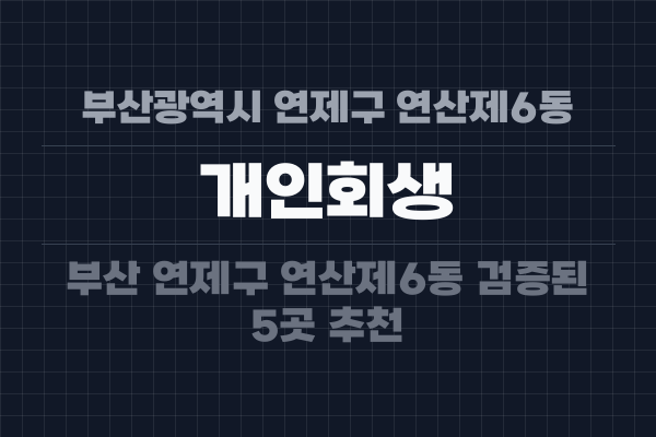 부산광역시 연제구 연산제6동 개인회생