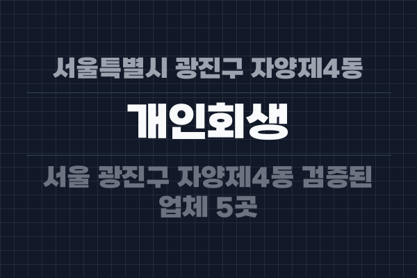 서울특별시 광진구 자양제4동 개인회생