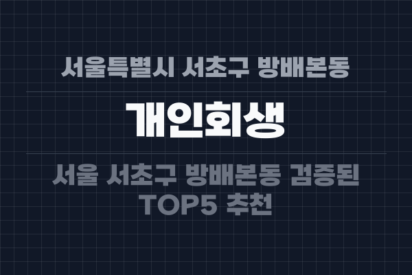 서울특별시 서초구 방배본동 개인회생