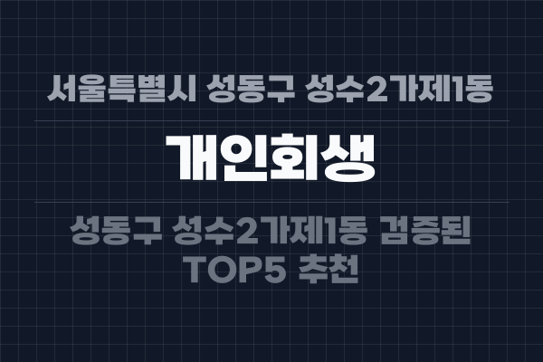 서울특별시 성동구 성수2가제1동 개인회생