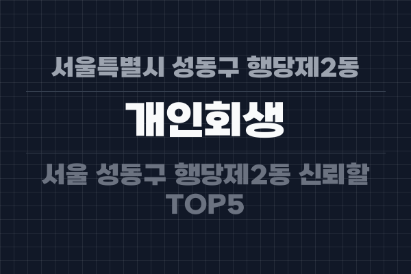 서울특별시 성동구 행당제2동 개인회생