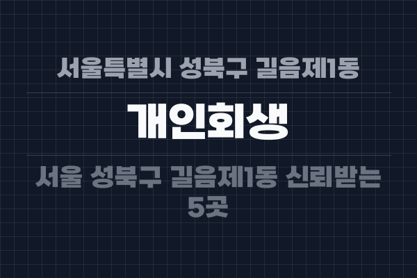 서울특별시 성북구 길음제1동 개인회생