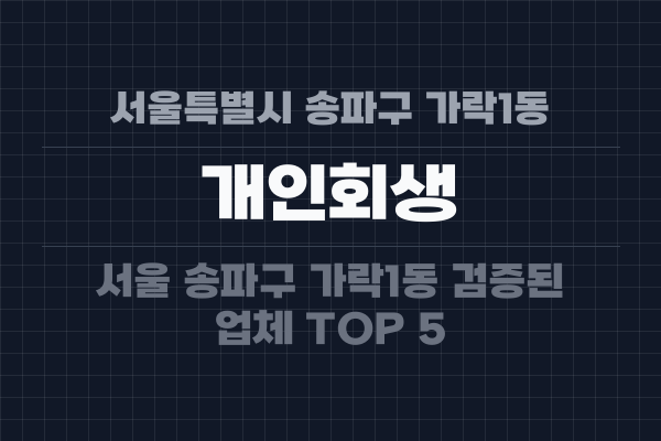 서울특별시 송파구 가락1동 개인회생