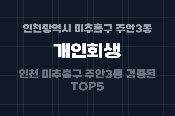 인천광역시 미추홀구 주안3동 개인회생