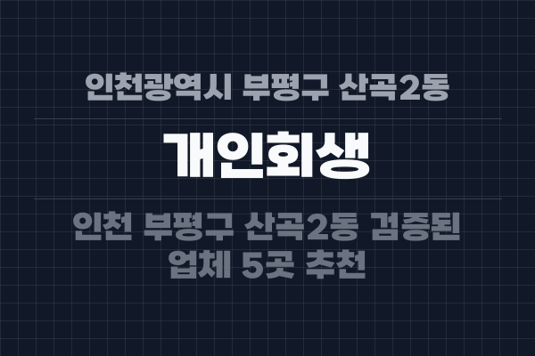 인천광역시 부평구 산곡2동 개인회생