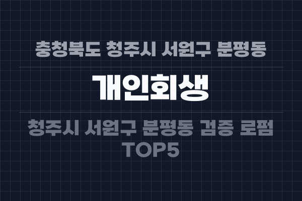 충청북도 청주시 서원구 분평동 개인회생