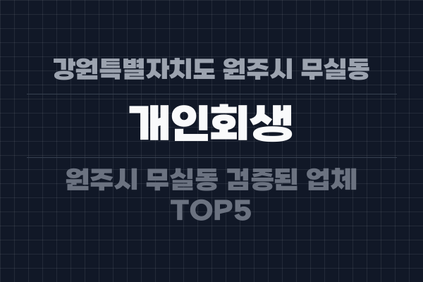 강원특별자치도 원주시 무실동 개인회생