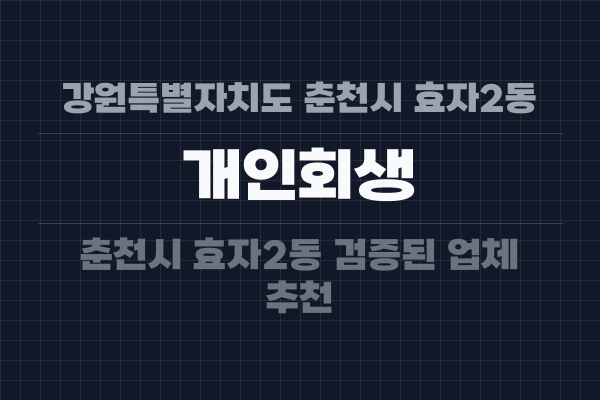 강원특별자치도 춘천시 효자2동 개인회생