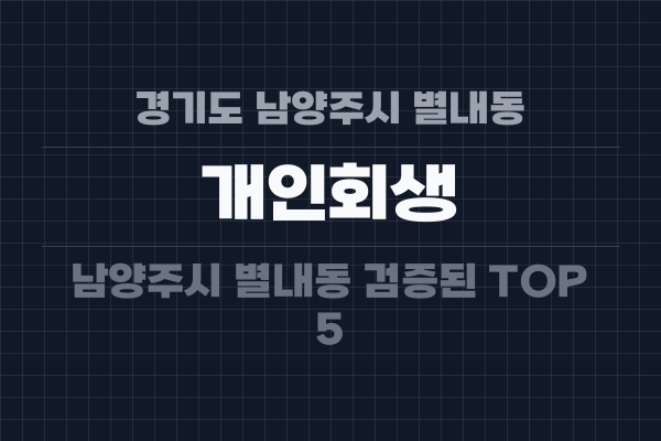 경기도 남양주시 별내동 개인회생