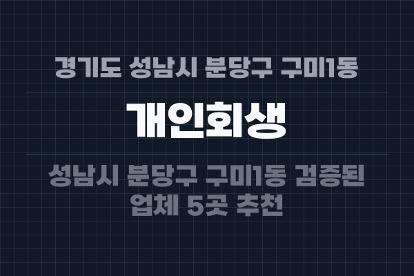 경기도 성남시 분당구 구미1동 개인회생