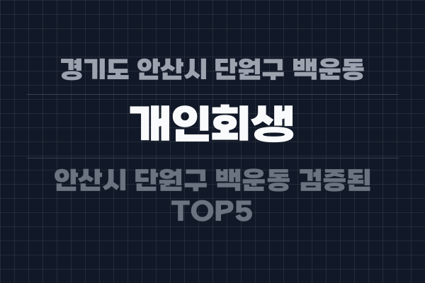 경기도 안산시 단원구 백운동 개인회생