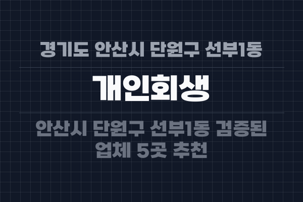 경기도 안산시 단원구 선부1동 개인회생