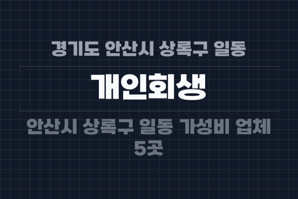 경기도 안산시 상록구 일동 개인회생