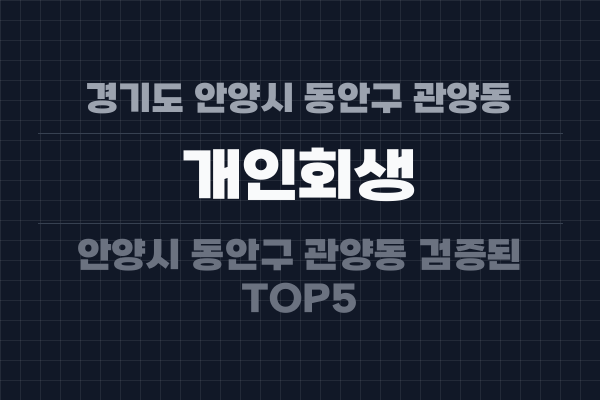 경기도 안양시 동안구 관양동 개인회생