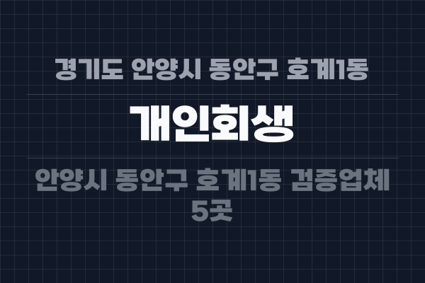 경기도 안양시 동안구 호계1동 개인회생