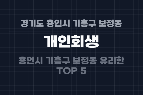 경기도 용인시 기흥구 보정동 개인회생