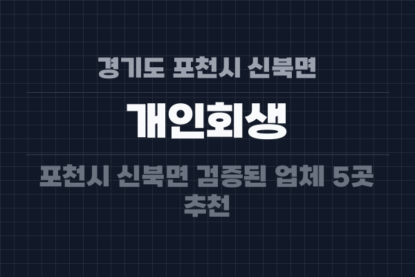 경기도 포천시 신북면 개인회생