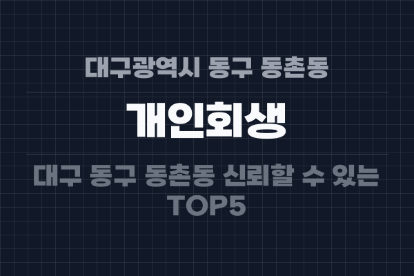 대구광역시 동구 동촌동 개인회생