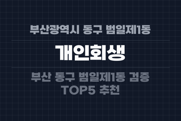 부산광역시 동구 범일제1동 개인회생