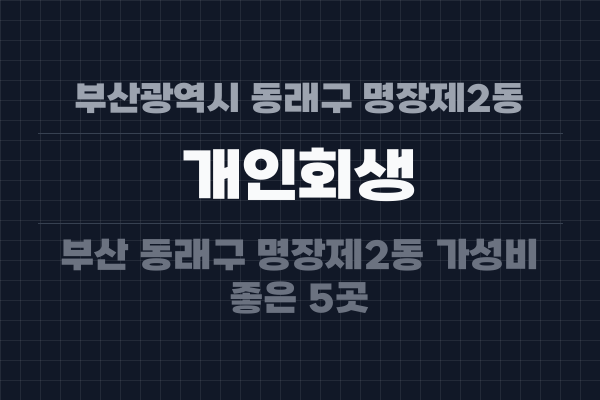부산광역시 동래구 명장제2동 개인회생