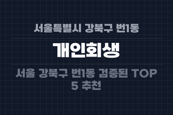 서울특별시 강북구 번1동 개인회생