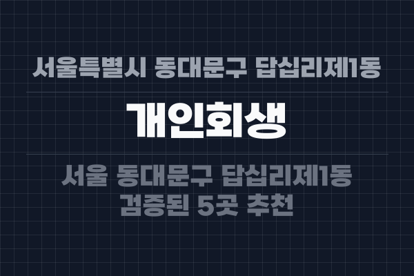 서울특별시 동대문구 답십리제1동 개인회생