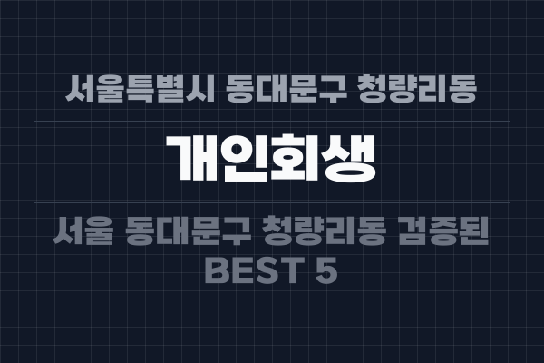 서울특별시 동대문구 청량리동 개인회생
