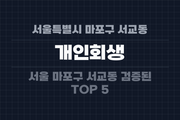 서울특별시 마포구 서교동 개인회생