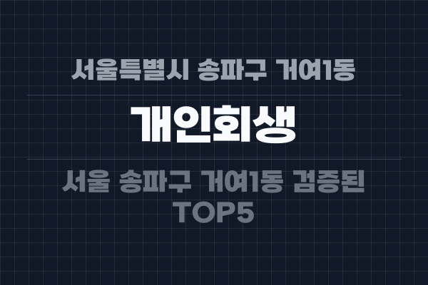 서울특별시 송파구 거여1동 개인회생