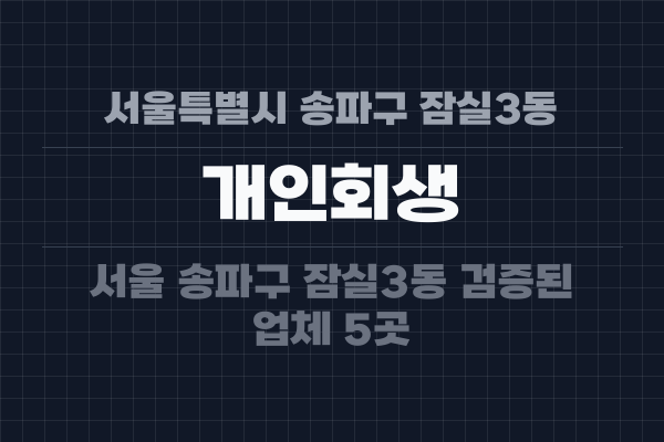 서울특별시 송파구 잠실3동 개인회생