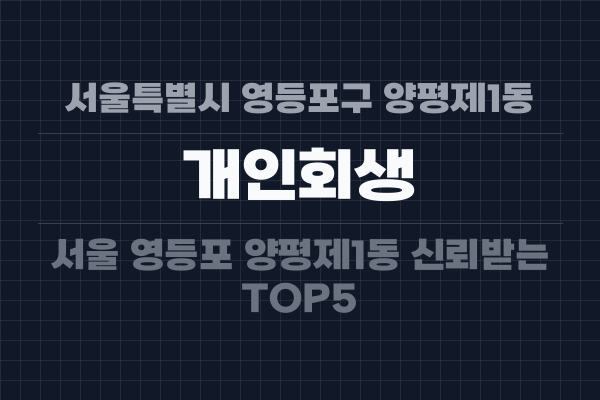 서울특별시 영등포구 양평제1동 개인회생