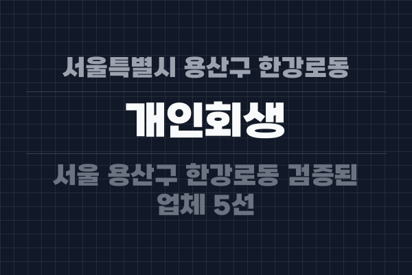서울특별시 용산구 한강로동 개인회생