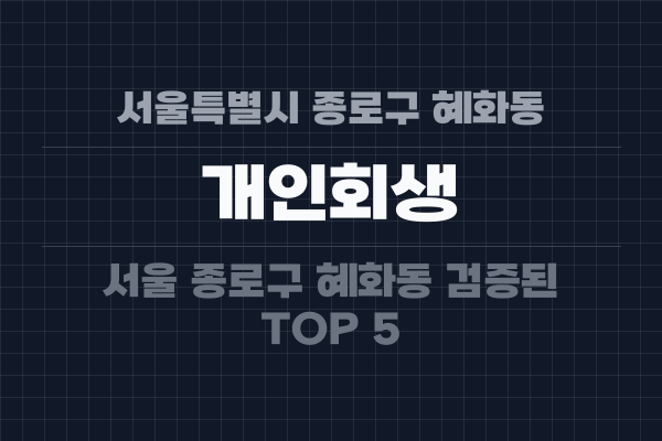 서울특별시 종로구 혜화동 개인회생