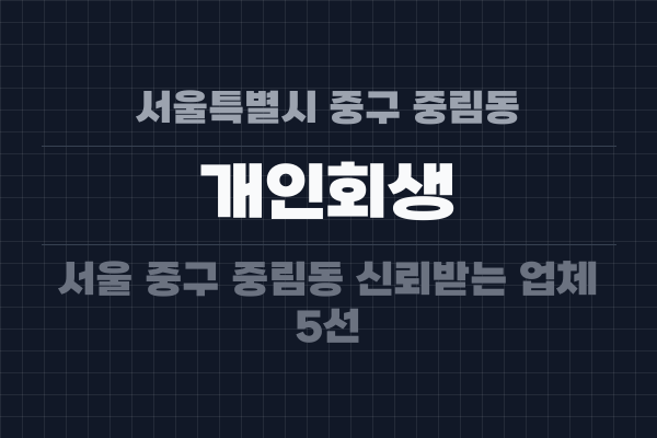 서울특별시 중구 중림동 개인회생